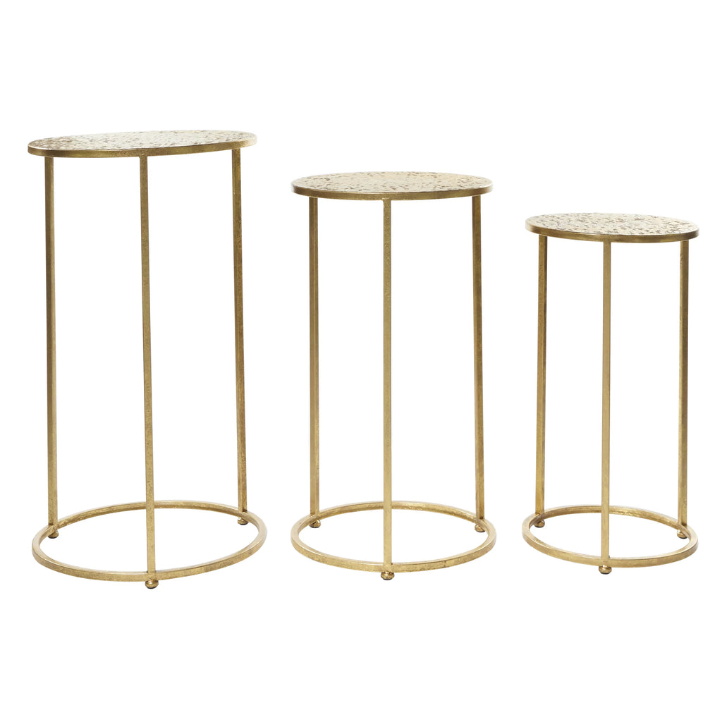 16" x 28" Gold Metal Nesting Accent Table, 3-Pieces W8099