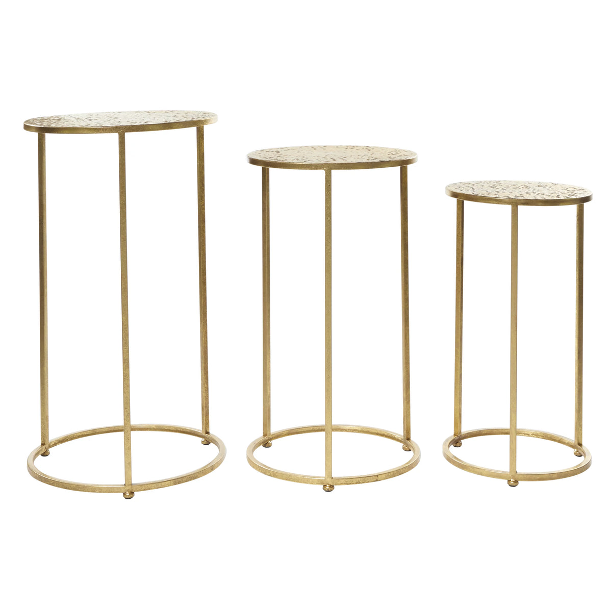 16" x 28" Gold Metal Nesting Accent Table, 3-Pieces W8099
