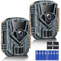 Trail Camera 2 Pack 36 MP 2.7K with 32GB Memory Card 4 Batteries 2.0" LCD Screen 120° Night Vision IP66 Waterproof Y7870
