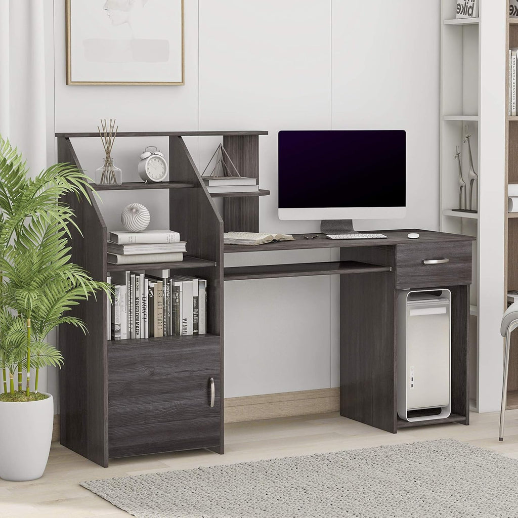 Computer Desk with Cabinet and Storage Drawer Q61137