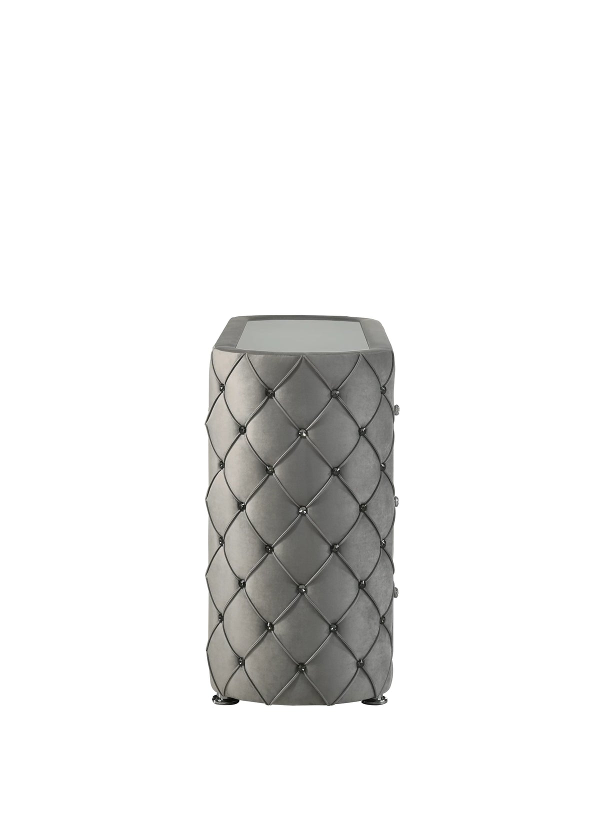 Gray Velvet Dresser Q586