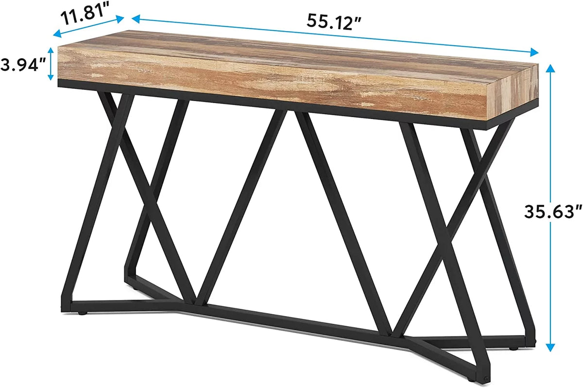 55" Wood Console Table with Metal Base Z7686