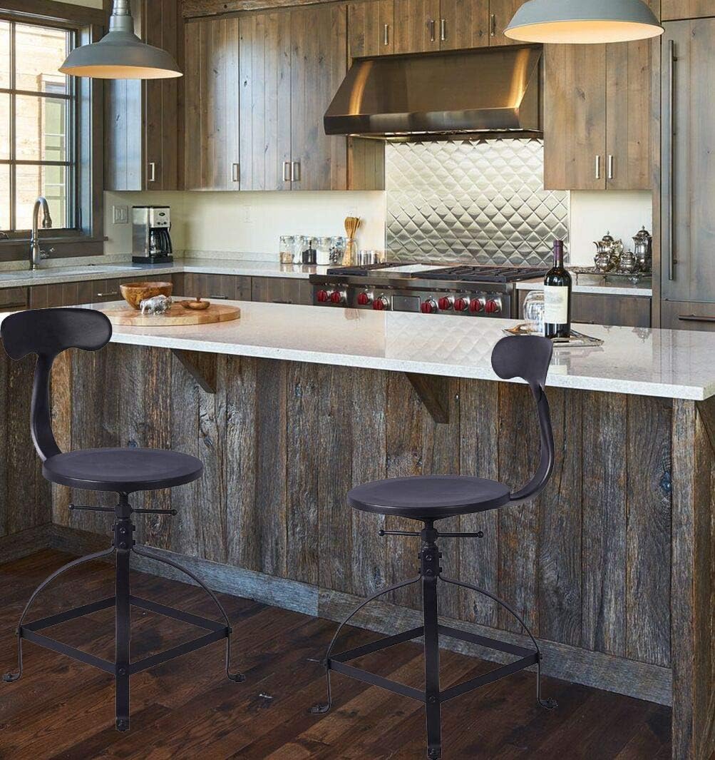Adjustable Height Swivel Bar Stools with Back Y86343