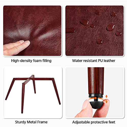 Camel Leather Accent Chairs with Metal Legs R320