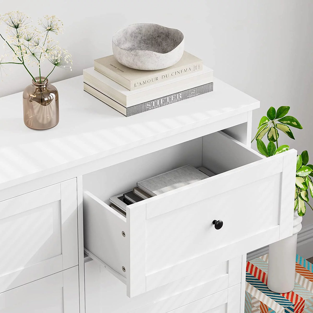 White 6 Drawer Dresser E174