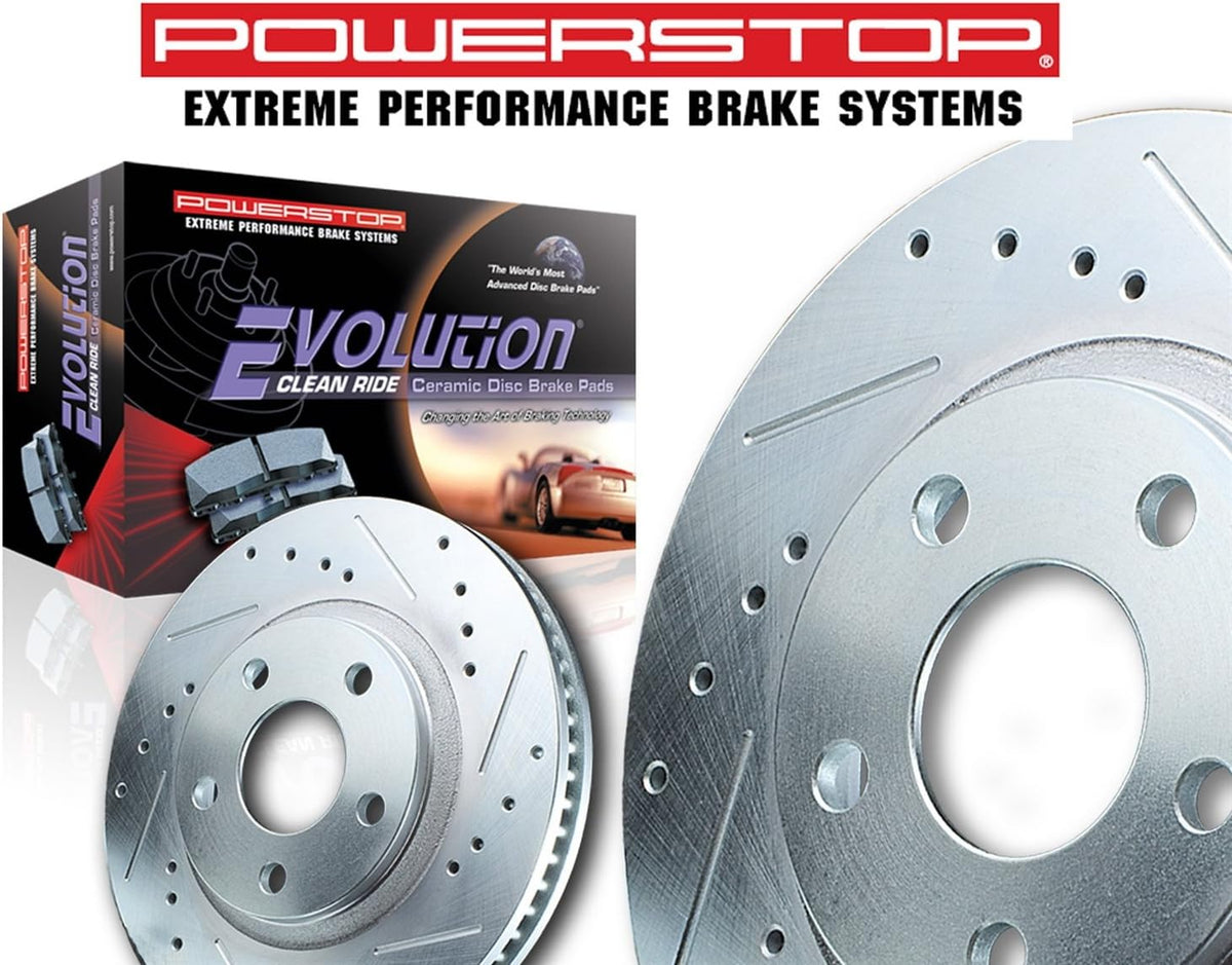 Front Carbon Fiber Brake Pads with Drilled & Slotted Brake Rotors Kit R119