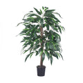 4' Indoor Artificial Mango Tree in Black Plastic Pot G7331