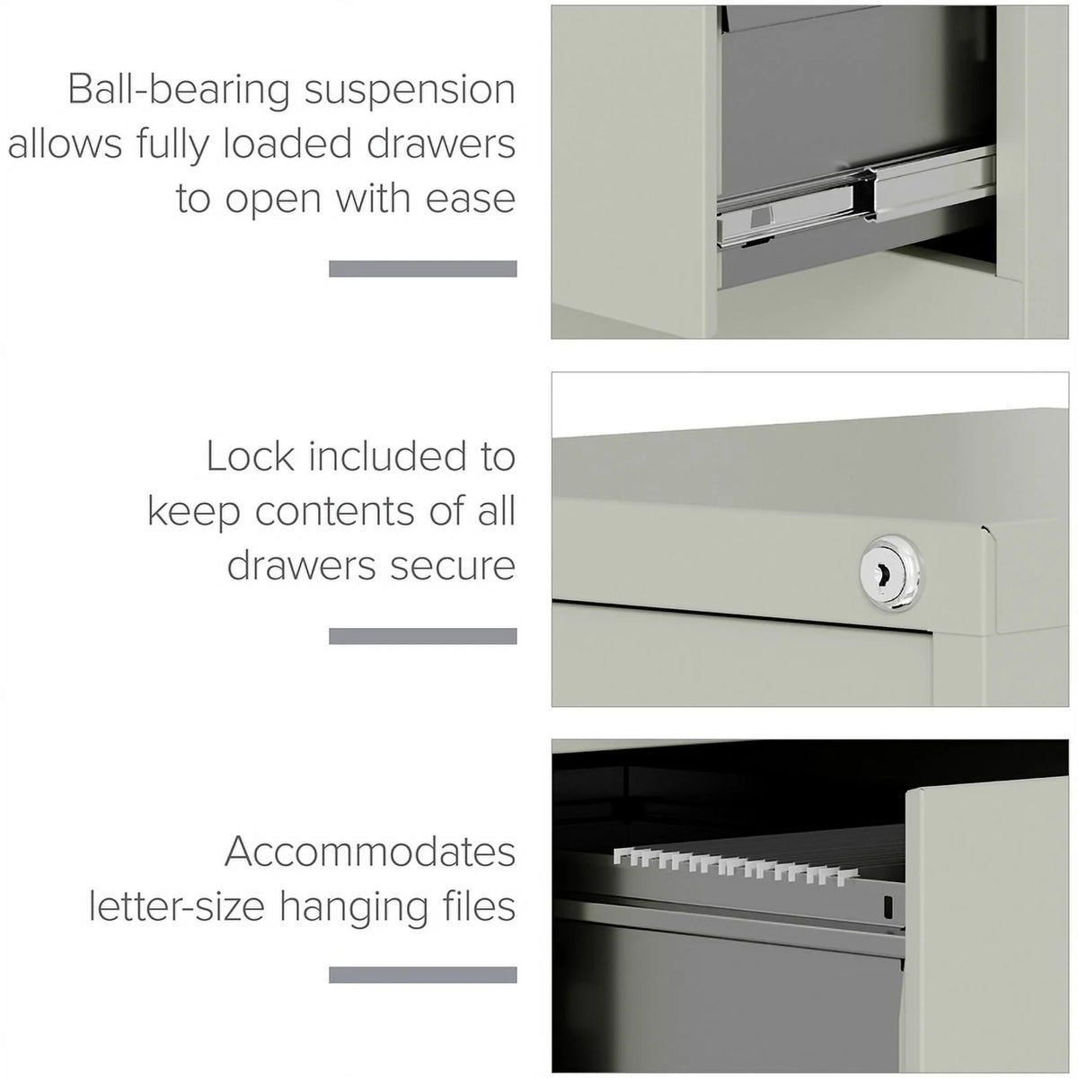 25" 4-Drawer Metal Vertical File Cabinet in Gray O531380