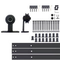 Black 18 ft. Sliding Barn Door Hardware Kit X9723
