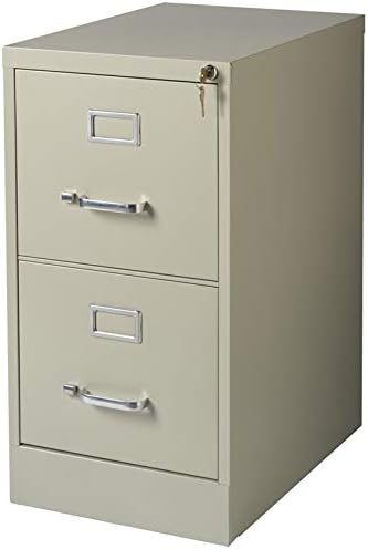 2 Drawer Metal Vertical File Cabinet in Black H117