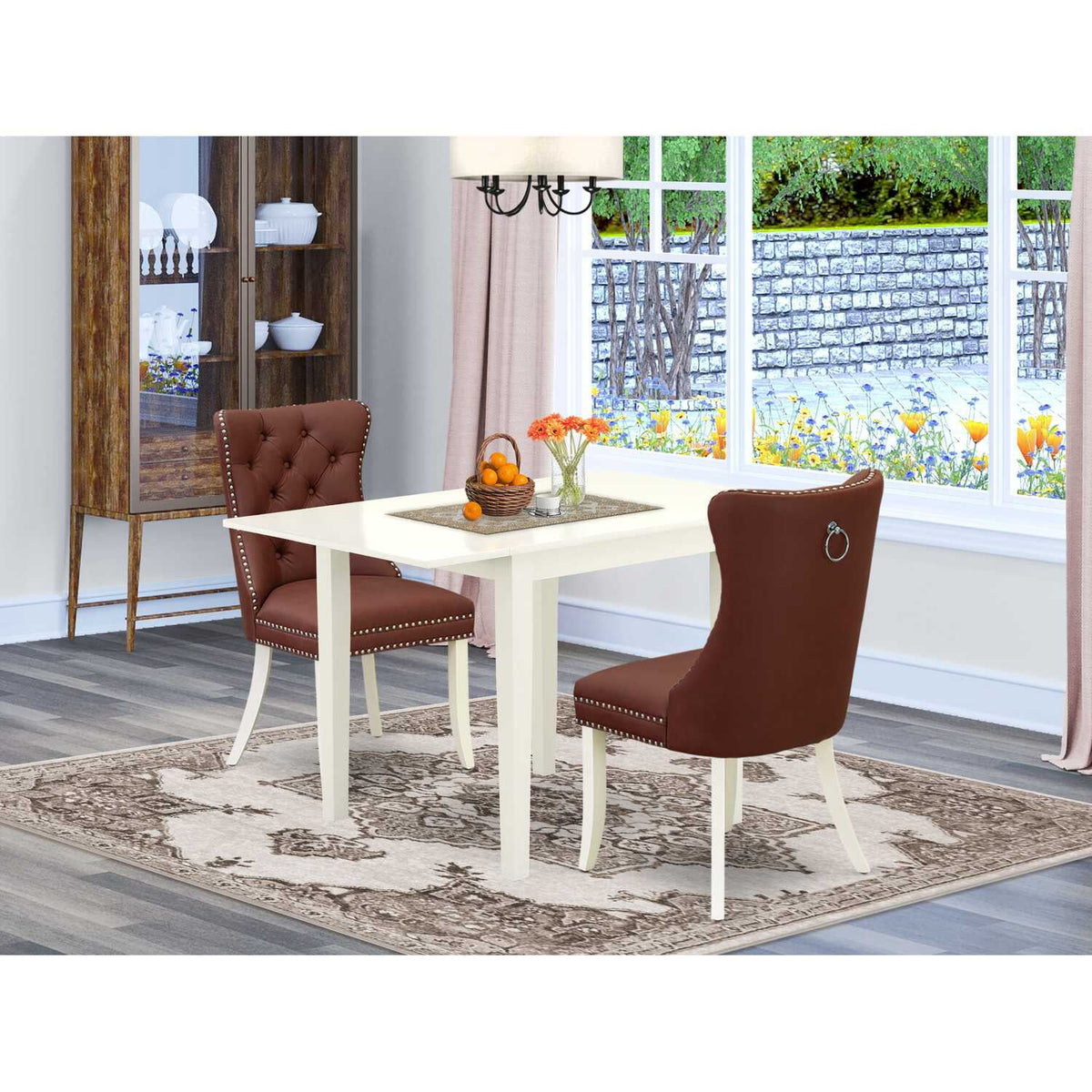 3 Piece Rectangle Dining Table with Dropleaf S287