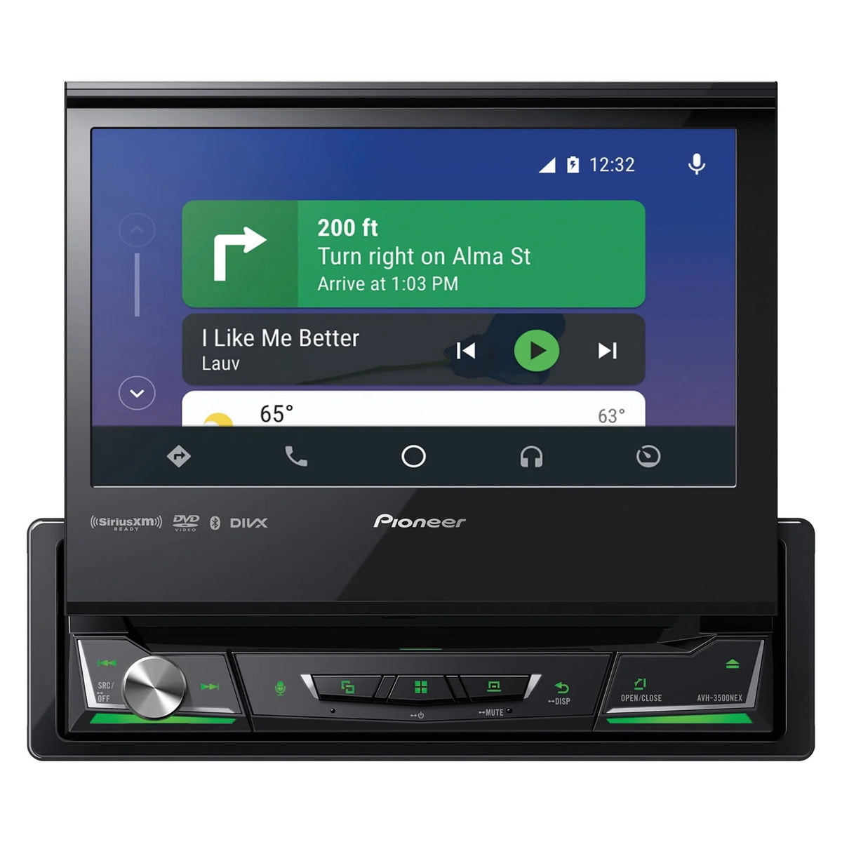 Single-DIN DVD Receiver with Motorized Display G555474