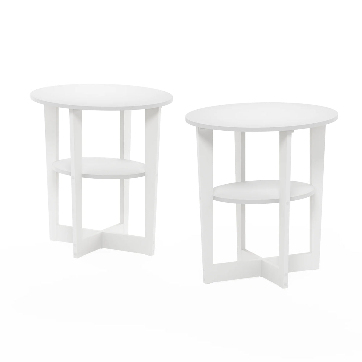 White Oval End Table Set of Two C557017