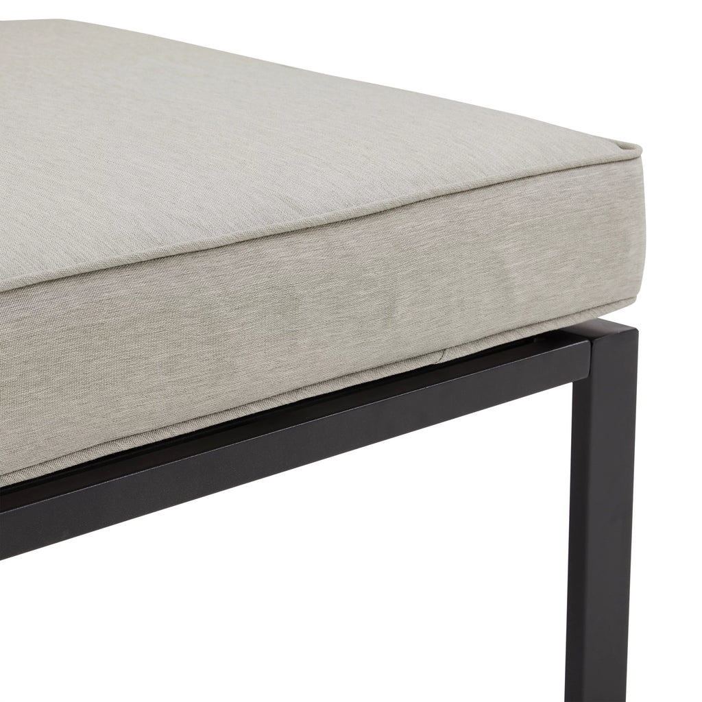5 Pc Outdoor Metal Sectional Set with Fire Table Taupe Matte Black V55400