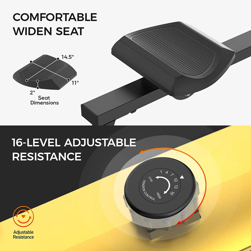 Folding Magnetic Rowing Machine with 16 Levels Resistance M4694