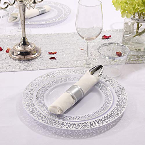 350 Pieces Gold Glitter Disposable Dinnerware Set D764