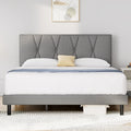 Queen Size Platform Bed with Fabric Upholstered Headboard M26755