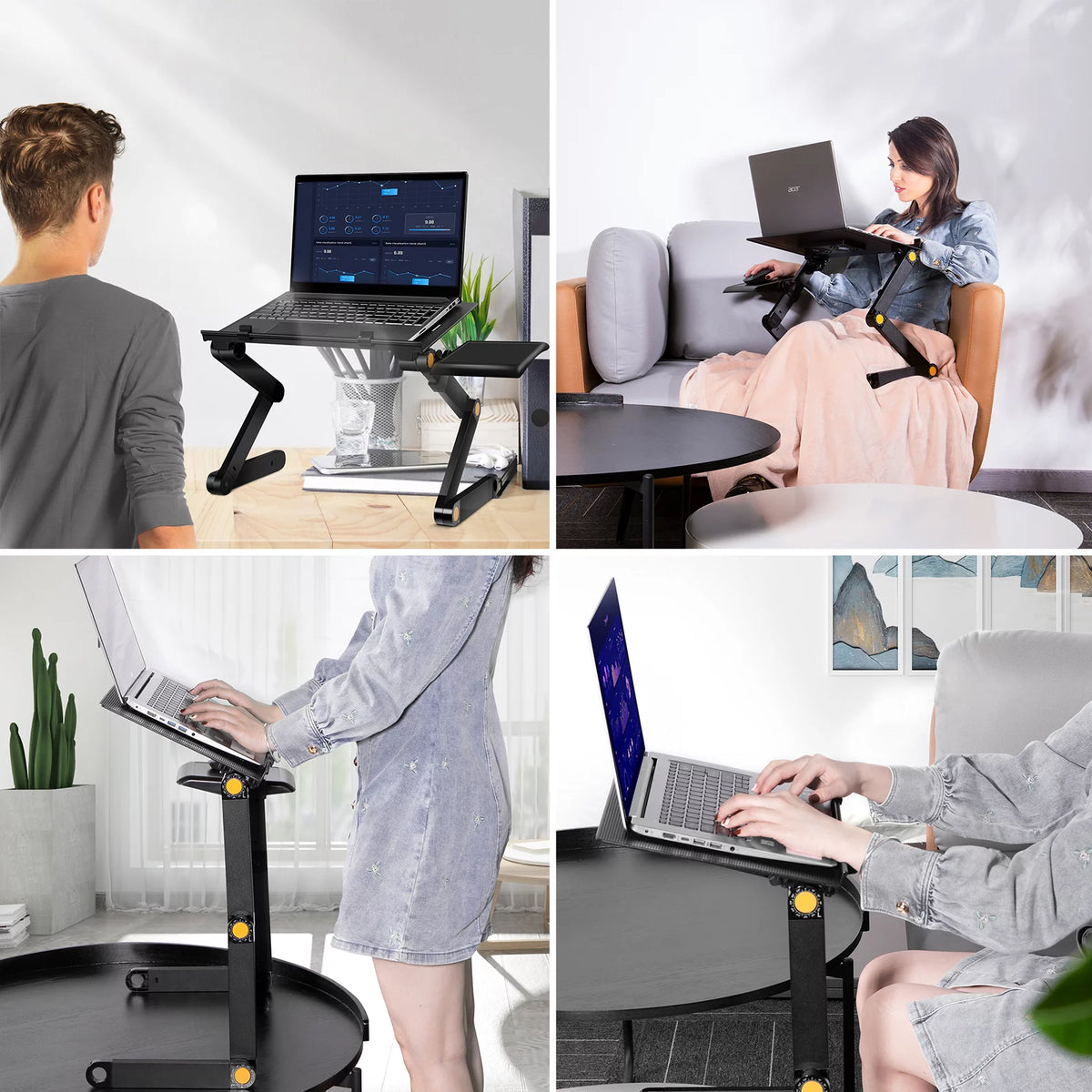 Black Adjustable Folding Laptop Desk Z8157