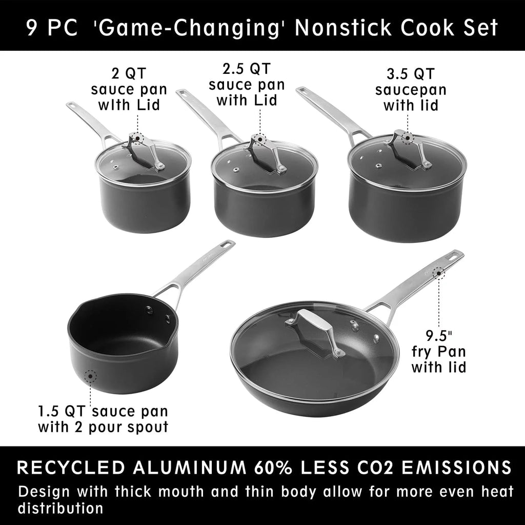 11 Piece Nonstick Induction Cookware Set E40616