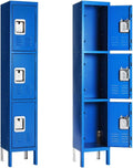Metal Locker Steel Storage 5 Door 5 Tier Blue P2969