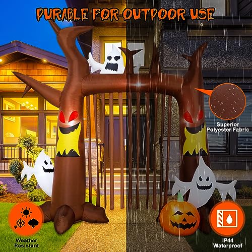 8FT Halloween Inflatable Dead Tree with Ghosts & Pumpkins X9967