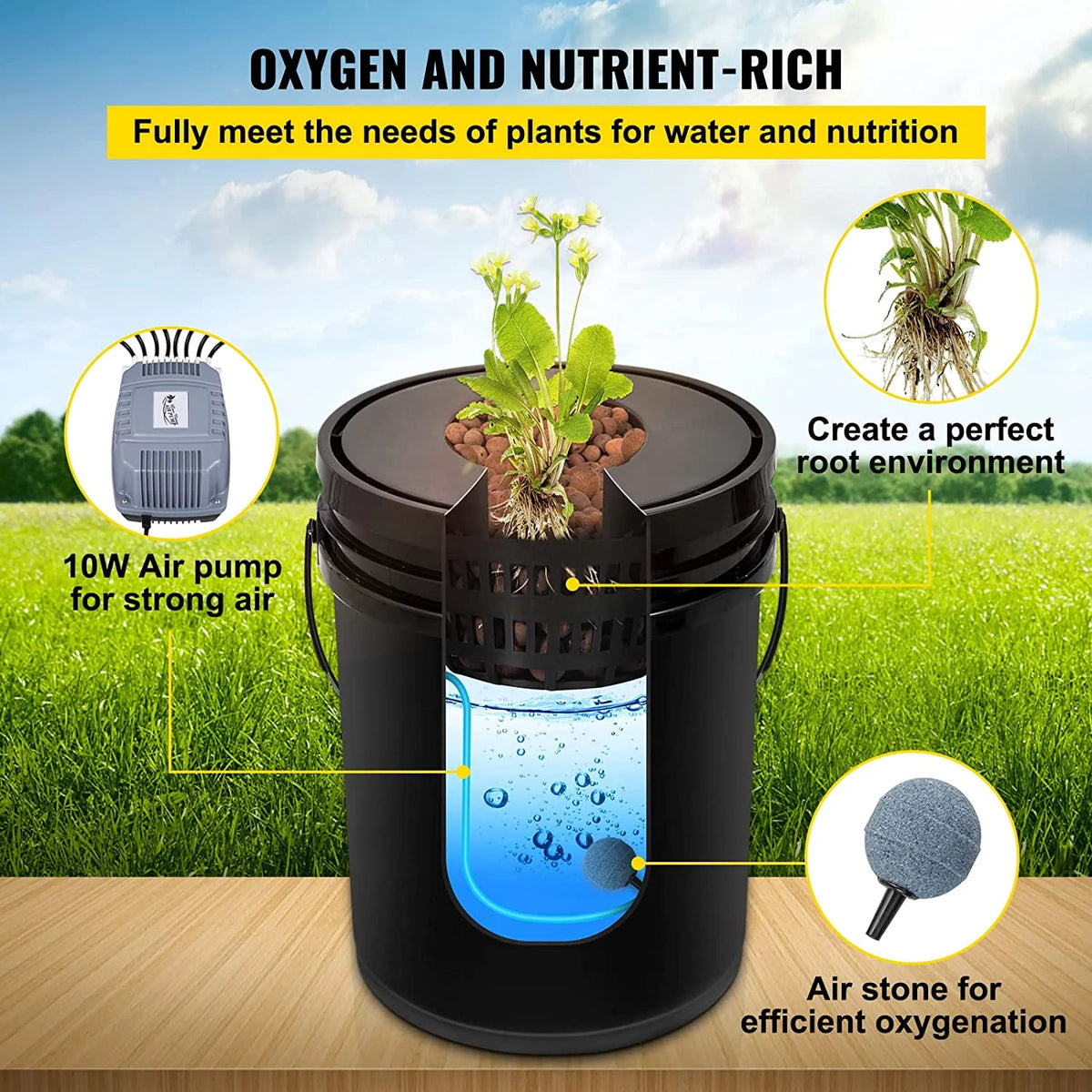 5 gal DWC Hydroponic System F8572