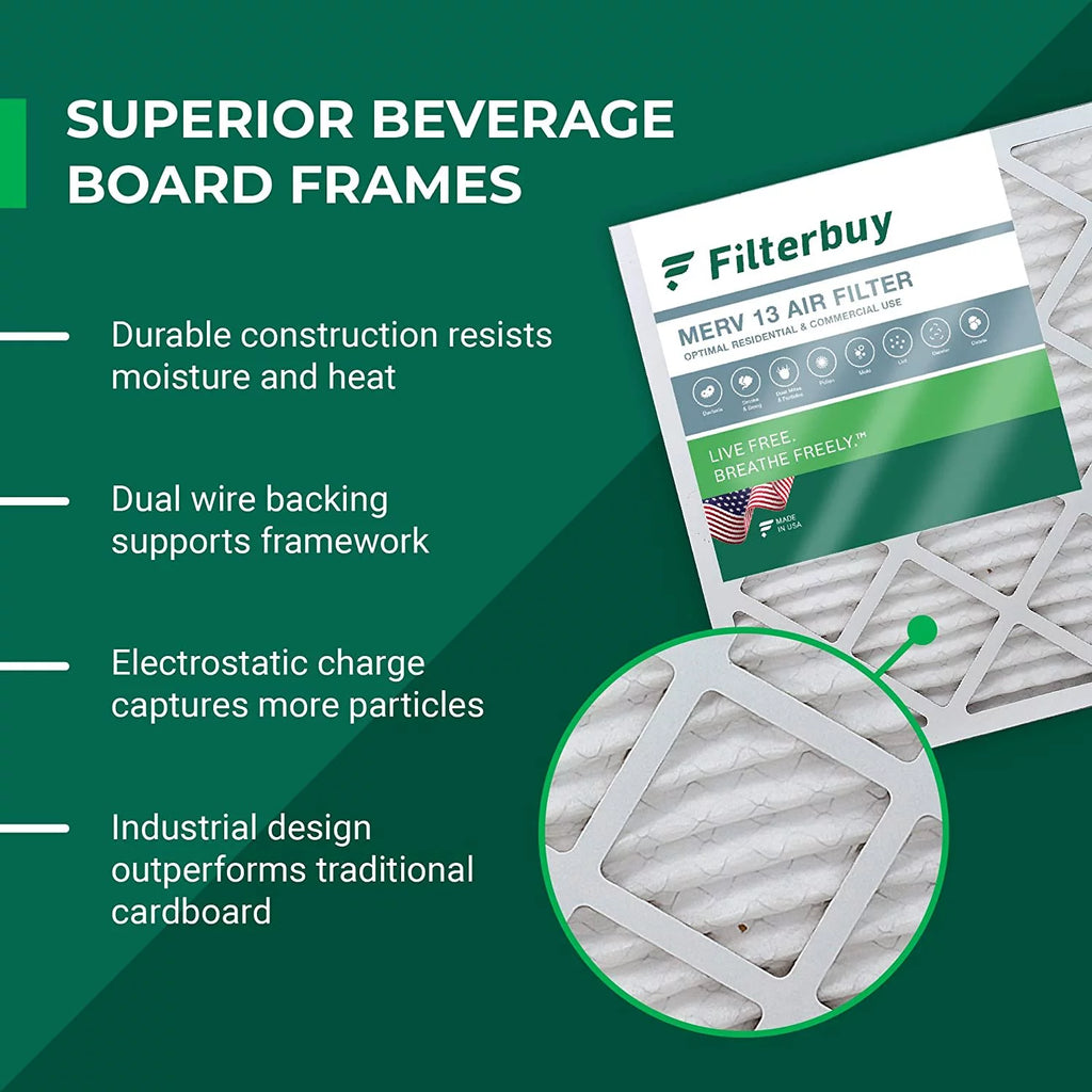 20x25x5 MERV 13 Pleated HVAC Air Filters 4-Pack T494
