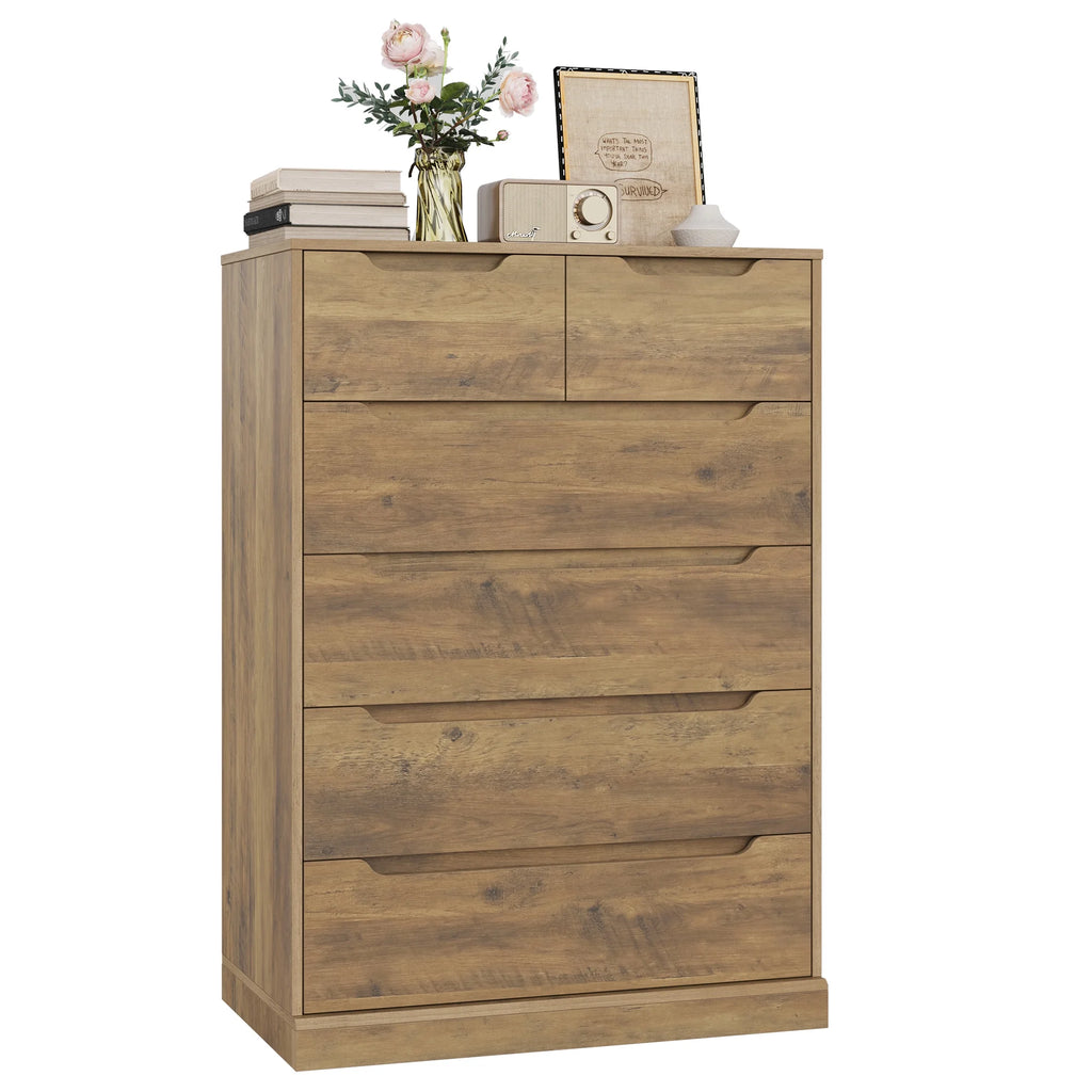 White 6 Drawer Wood Dresser Y33672