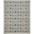 Ivory Blue Floral Geometric Area Rug 8' x 10' A887