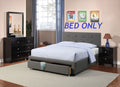 Grey Polyfiber Queen Size Bed with Storage Drawers N7715