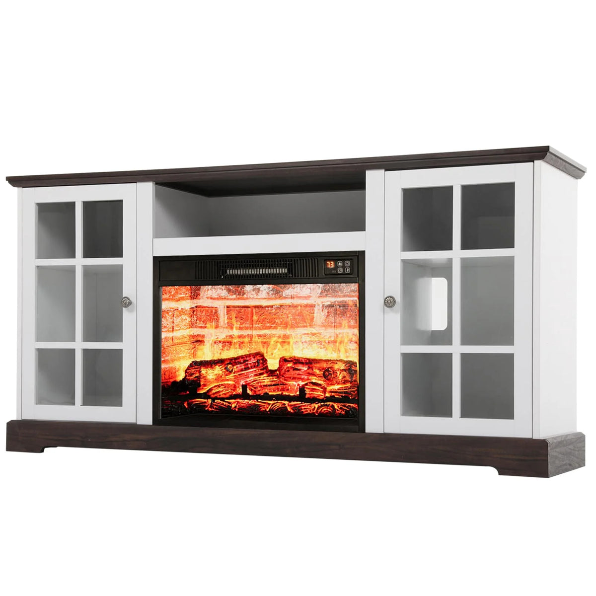 White Fireplace TV Stand W611