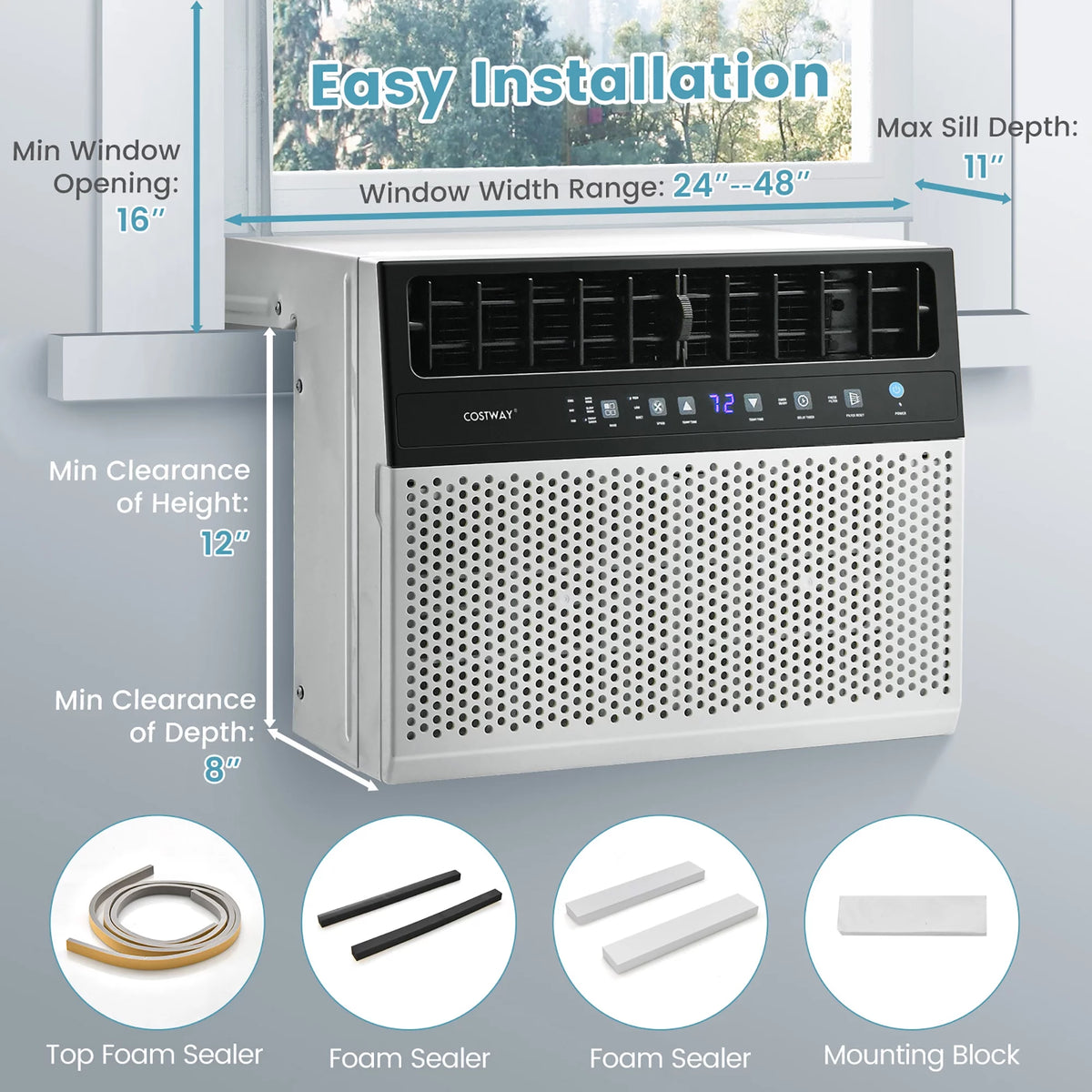 8000 BTU Window Air Conditioner with Remote L595