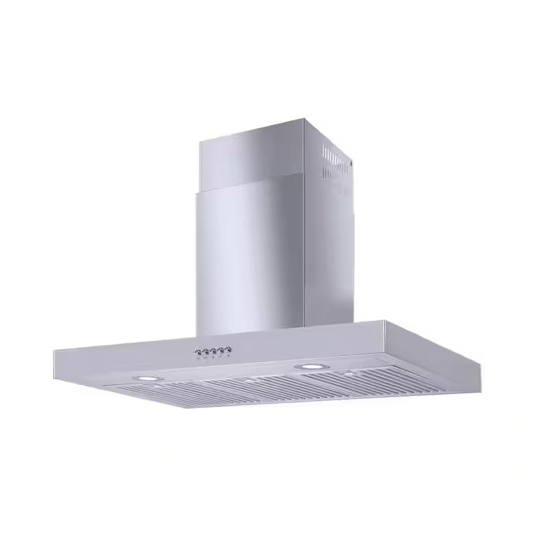 36 in. 350CFM Convertible T-Shape Wall Mount Range Hood in Stainless Steel with Charcoal Filters and LED Lighting F865024