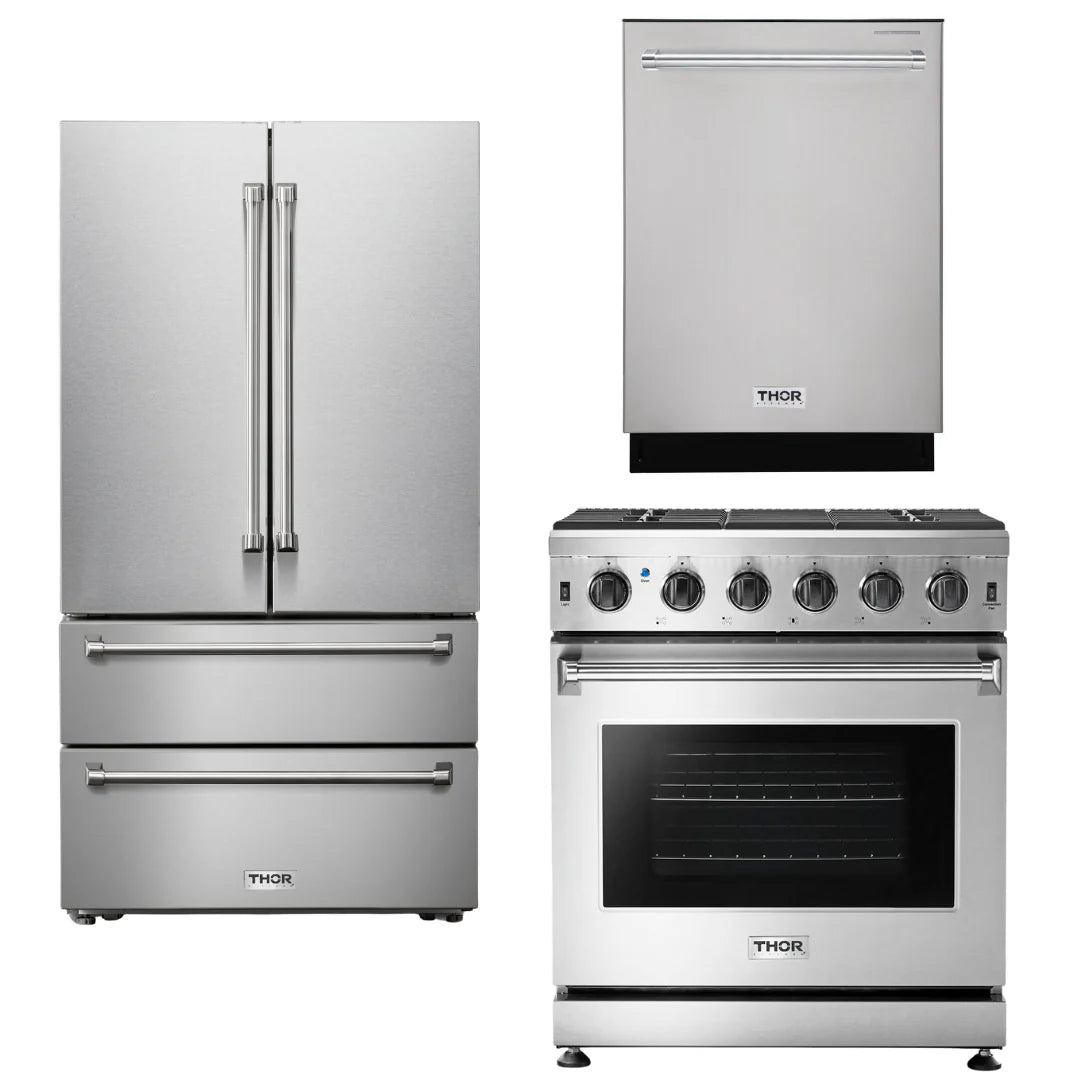 30 Propane Gas Range, Refrigerator, Dishwasher G55488