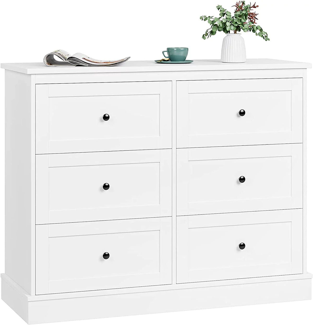 White 6 Drawer Dresser E174