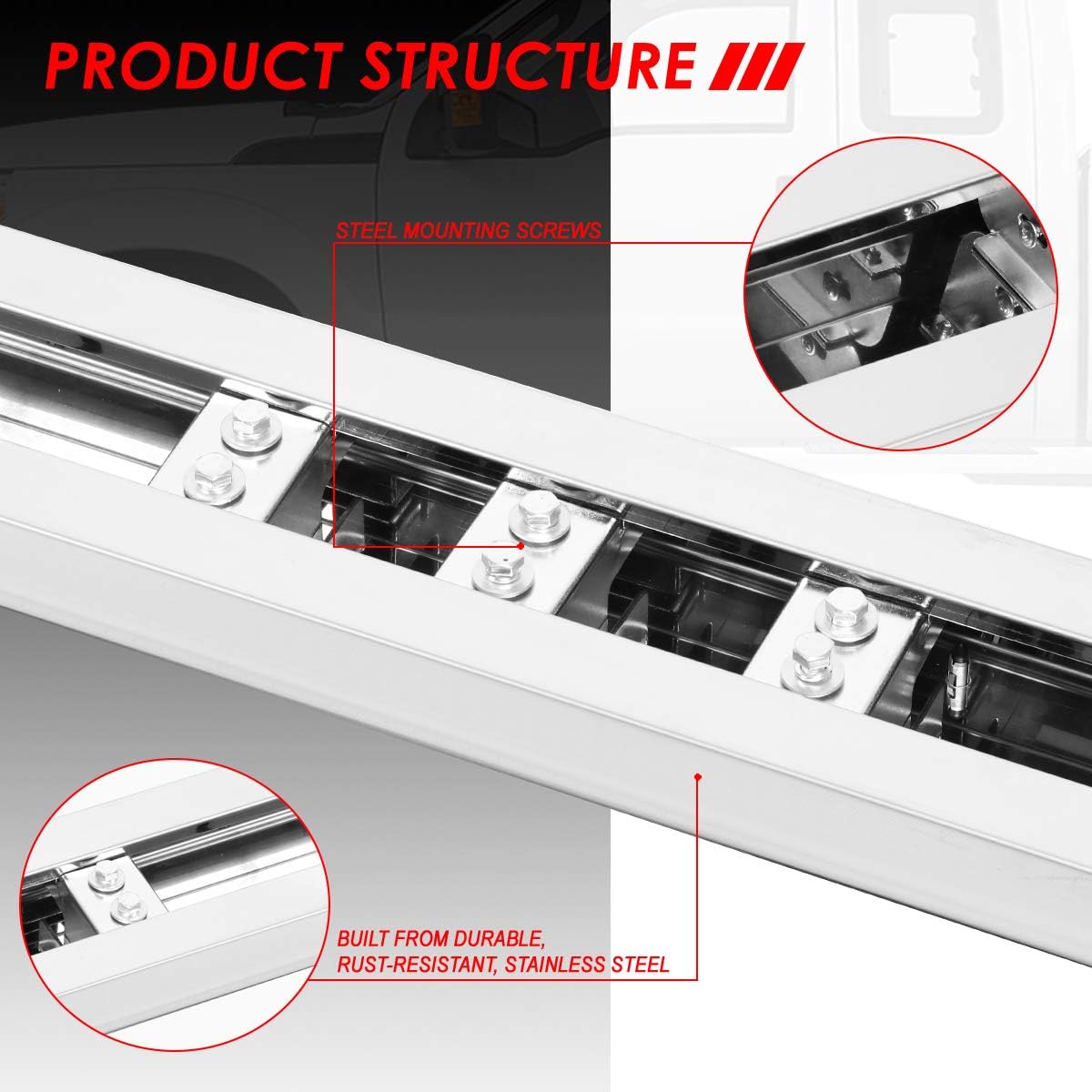 5.5 Inches Stainless Steel Polished Chrome Side Step Bar Running Boards N5856