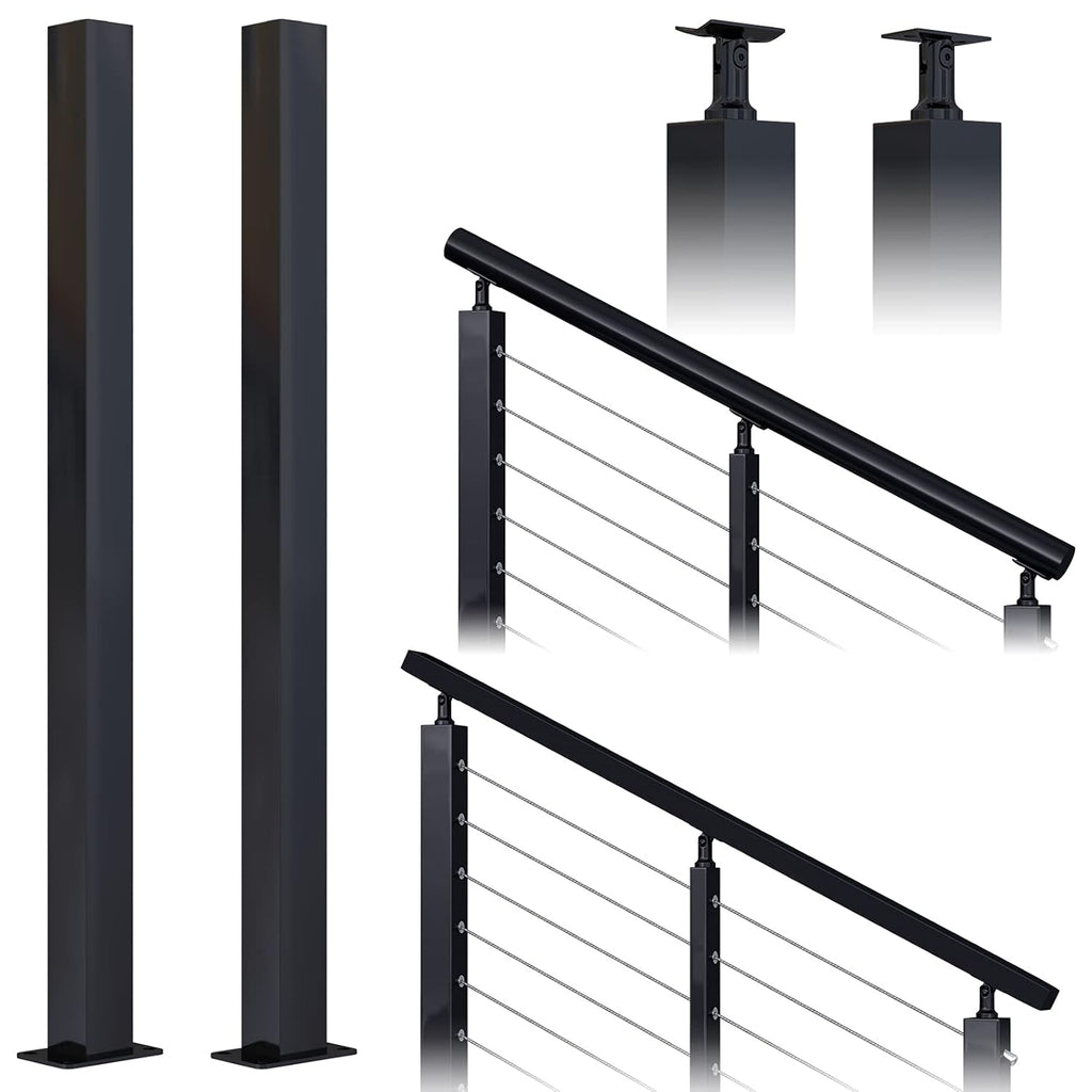 2 Pack Un-drilled Stainless Steel Cable Railing Post O695