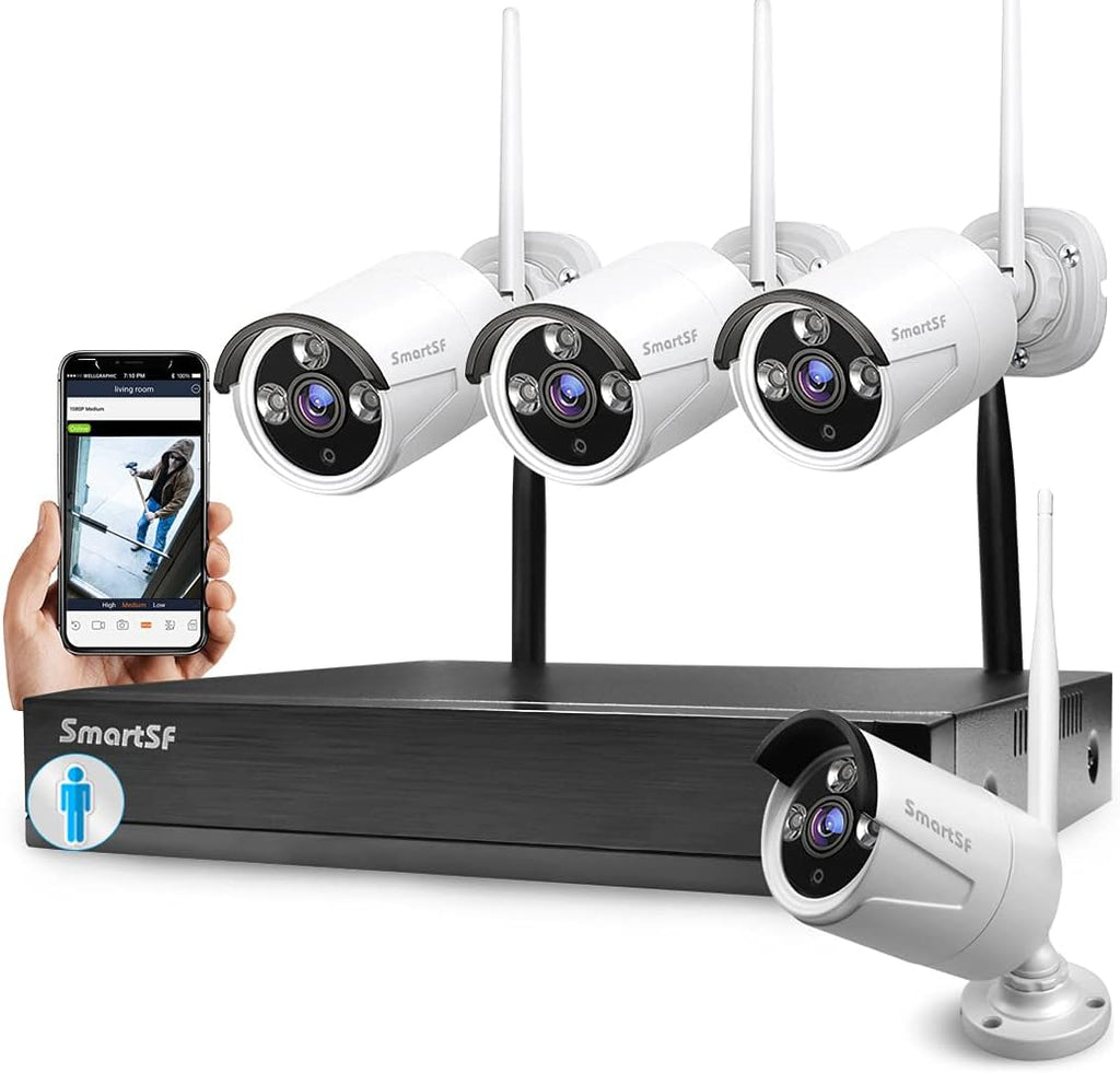 Wireless 8CH 1080P Security Camera System with 4 Weatherproof IP Cameras J432