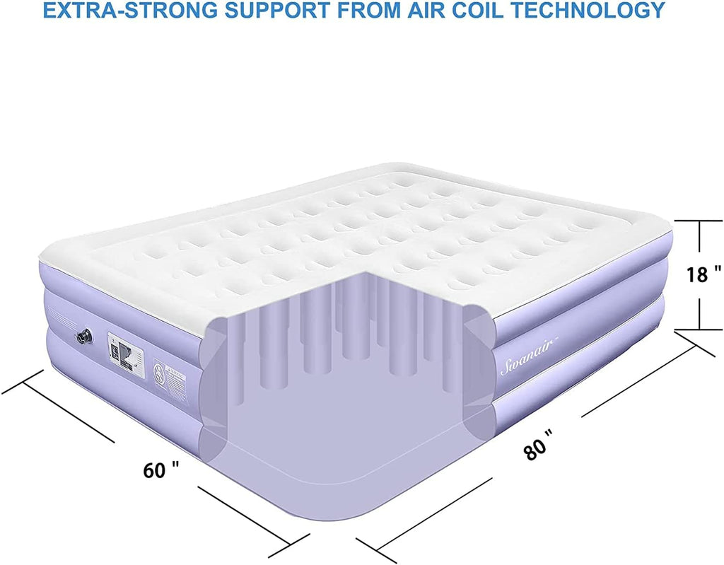 Queen 18'' Double High Air Mattress with Built-in Pump U224708