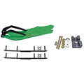 Green Snowmobile Skis with 4 inch Round Bars Complete Kit E289052