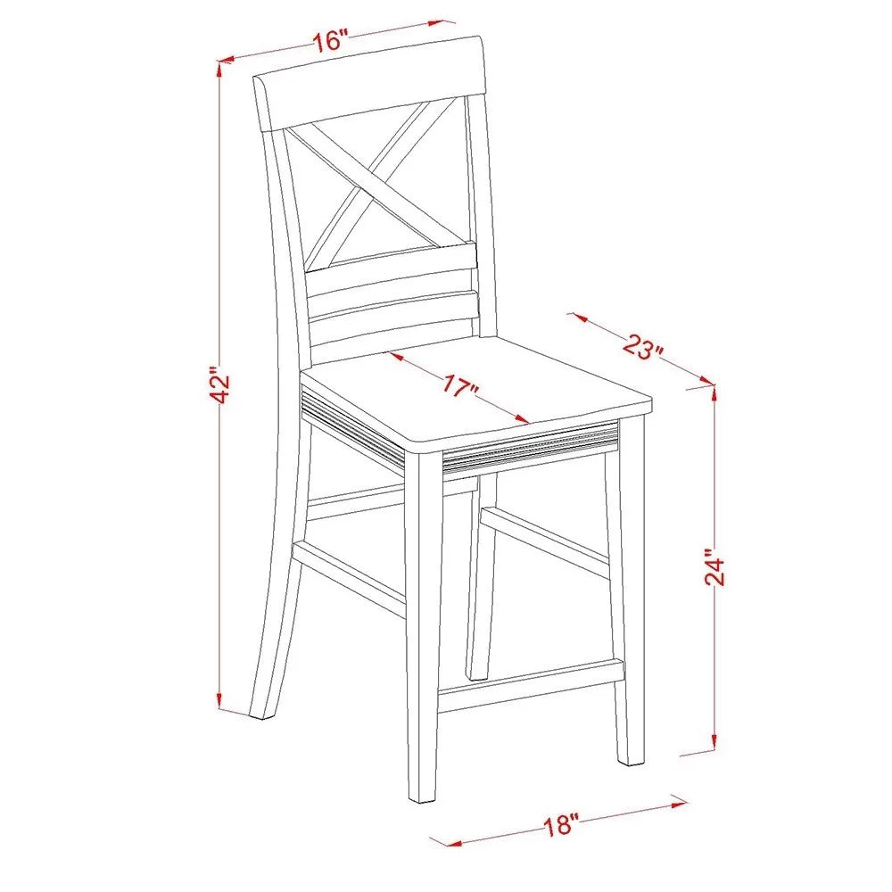 Oak 5 Piece Square Counter Height Pub Set O543