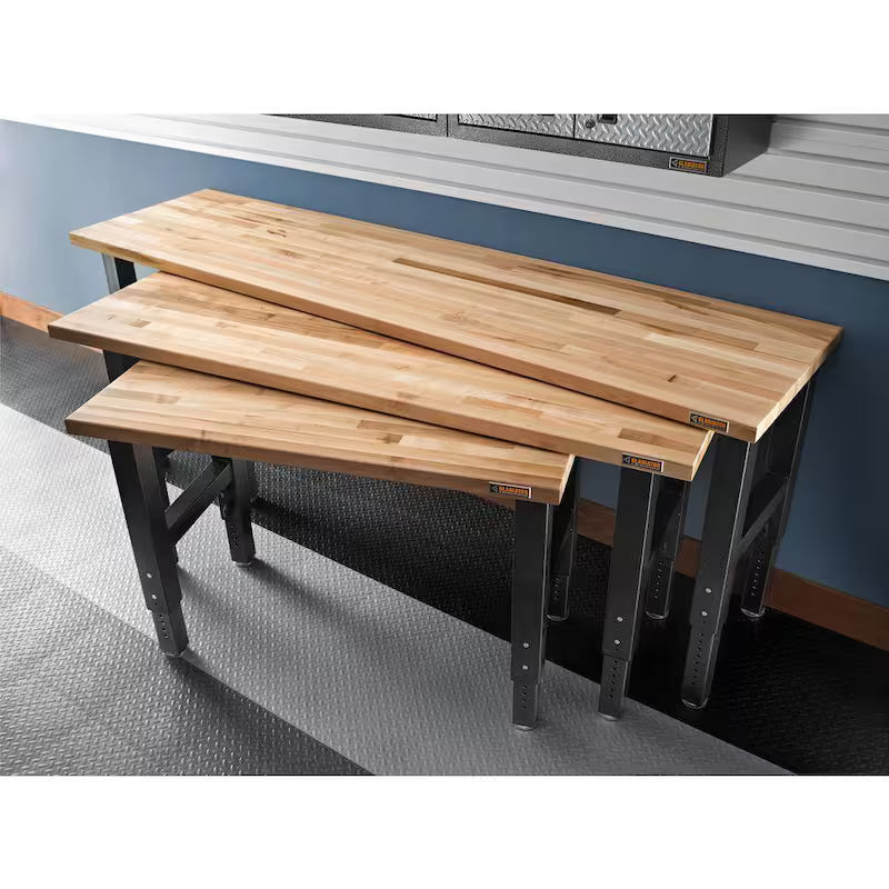 Adjustable Height Birch Top Workbench Y162795