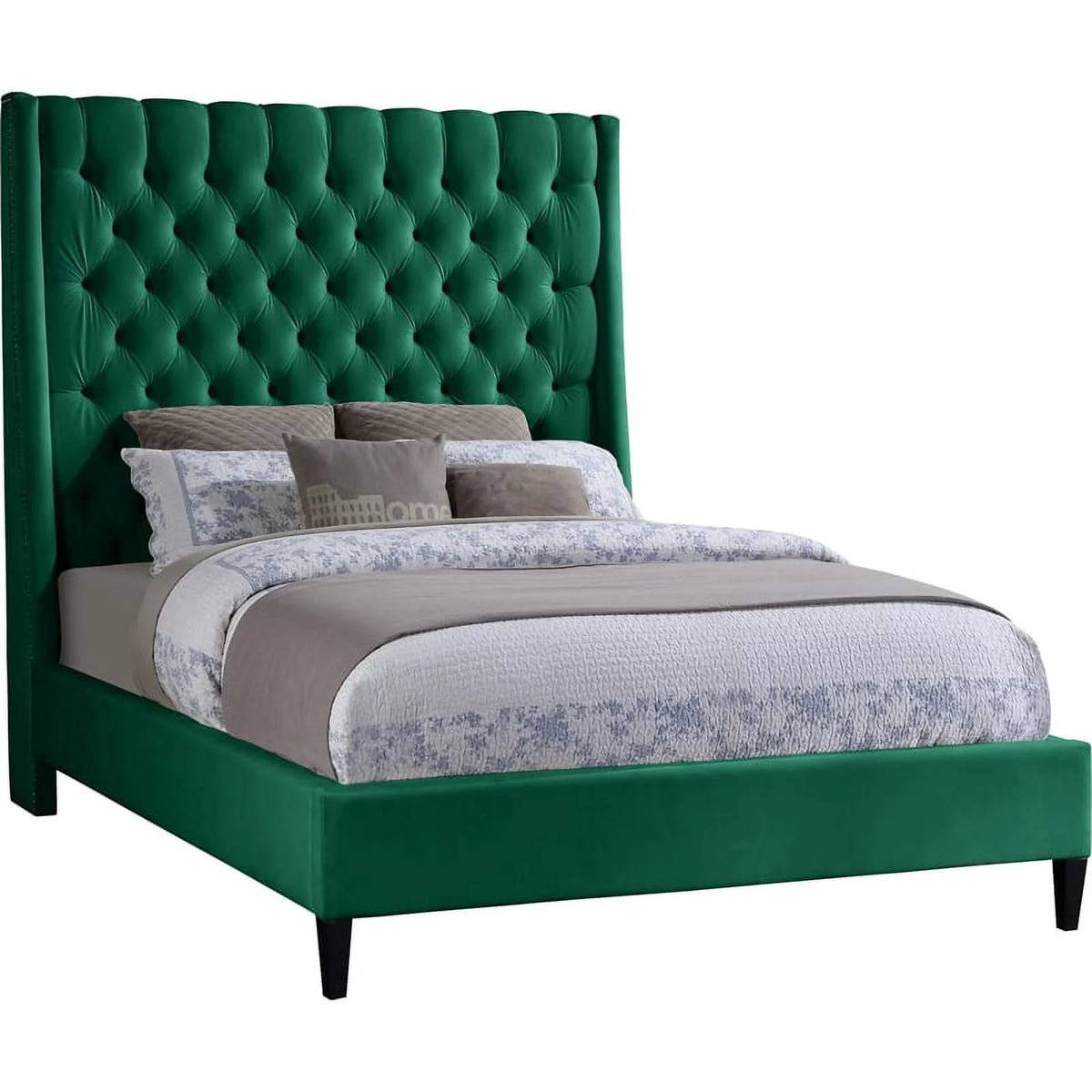 Green Velvet Full Bed U7967