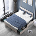 Queen Size Platform Bed Frame with 4 Storage Drawers N9055