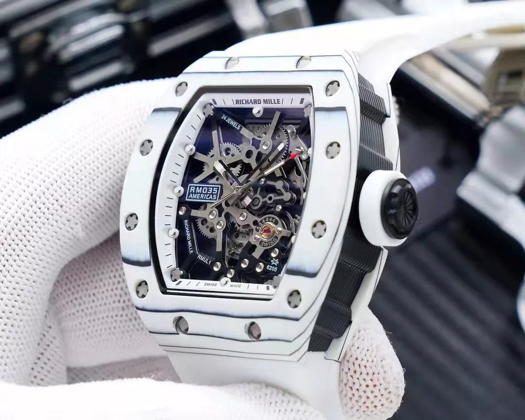 White Dial White Bezel White Rubber Strap Watch X3248