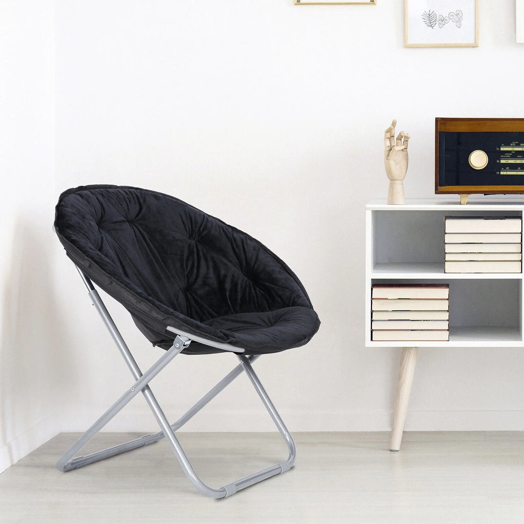 Set of 2 Black Folding Saucer Chair H777152