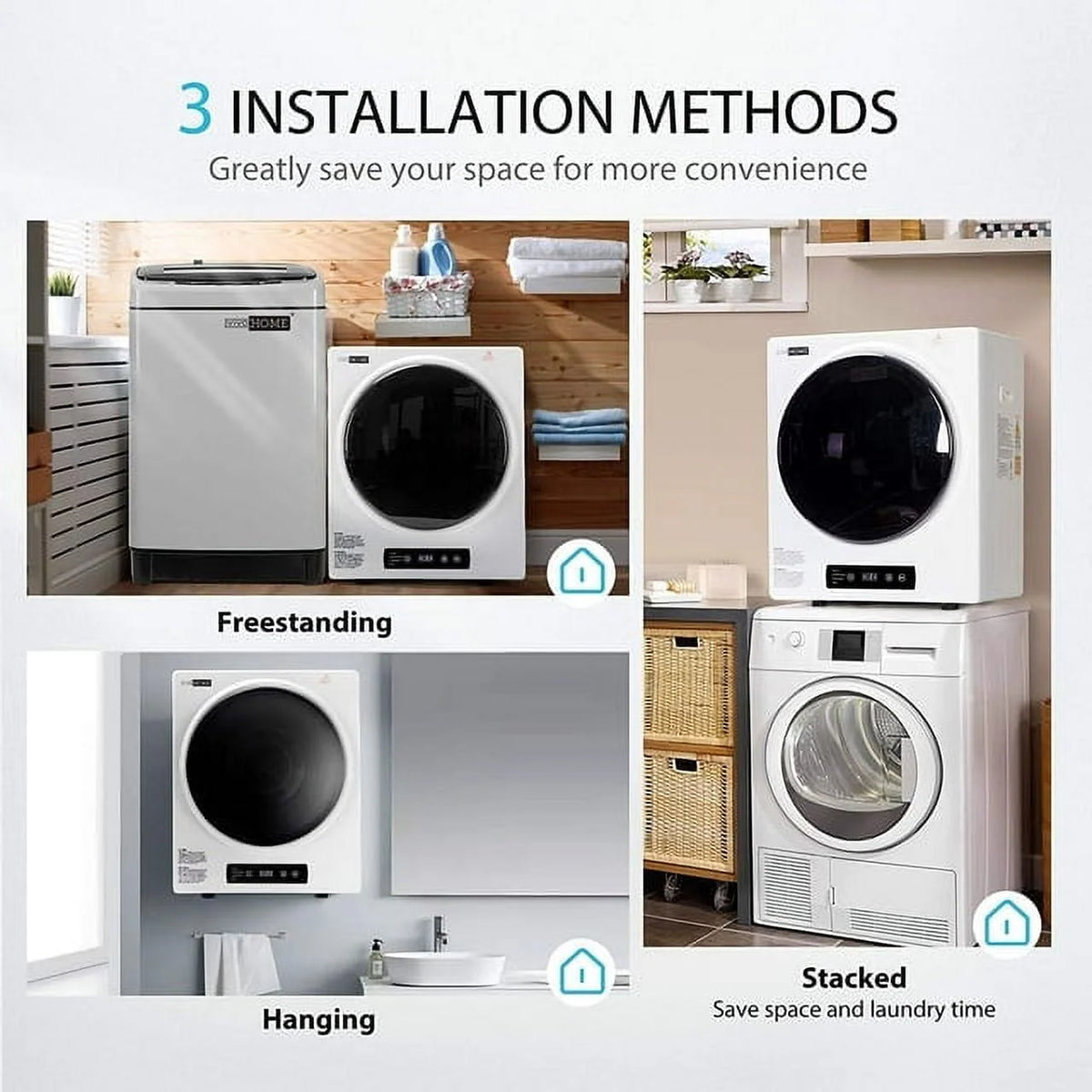 2.6 Cu.ft 900W Portable Laundry Dryer S738543
