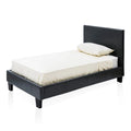 Espresso Faux Leather Twin Platform Bed X5976