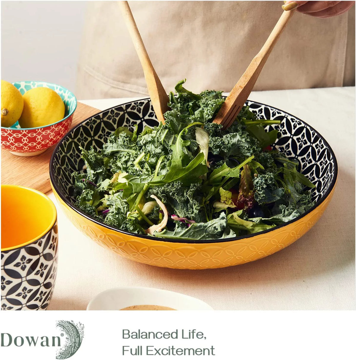 11.5" 2.9 Qt Ceramic Serving Bowls Set of 2 F660