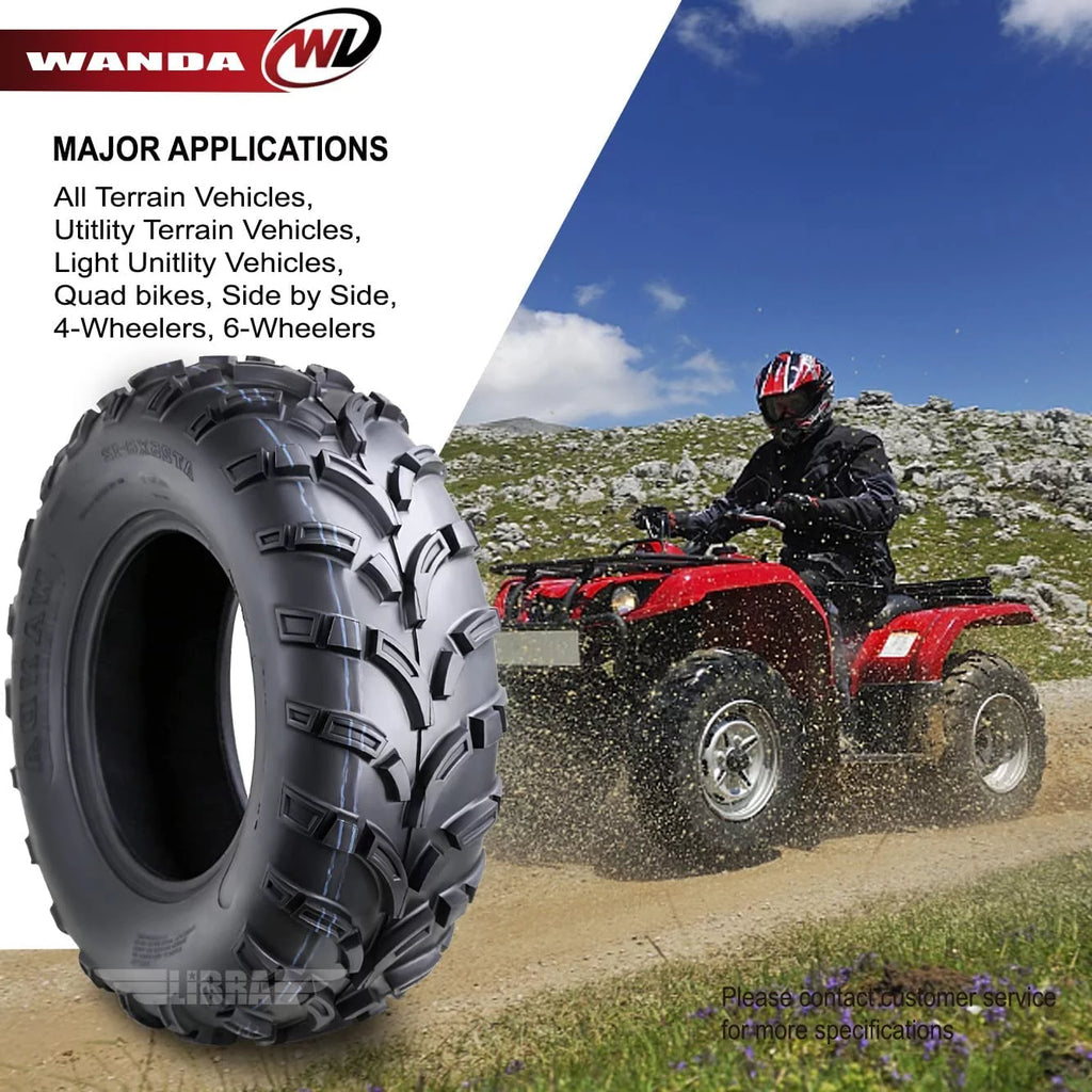 25x8-12 Front & 25x10-12 Rear 6PR ATV/UTV Tires Set 4 M16250